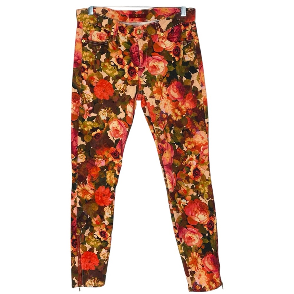 7 for all Mankind Vibrant Floral Skinny Jeans